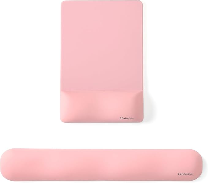 UnivoColors Design-Wave Wrist Rest, Artificial Sheepskin+Memory Foam+Ergonomic+Anti-Slip Gel, Resilience Support During Work and Gaming,Mouse Accessory
