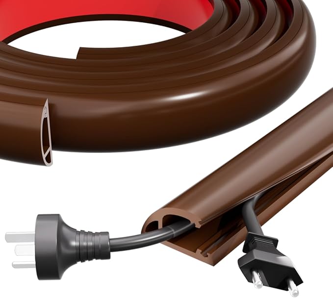 Kneelisa 4FT Side-Open Extension Cord Covers for Wires on Floor,Silicone