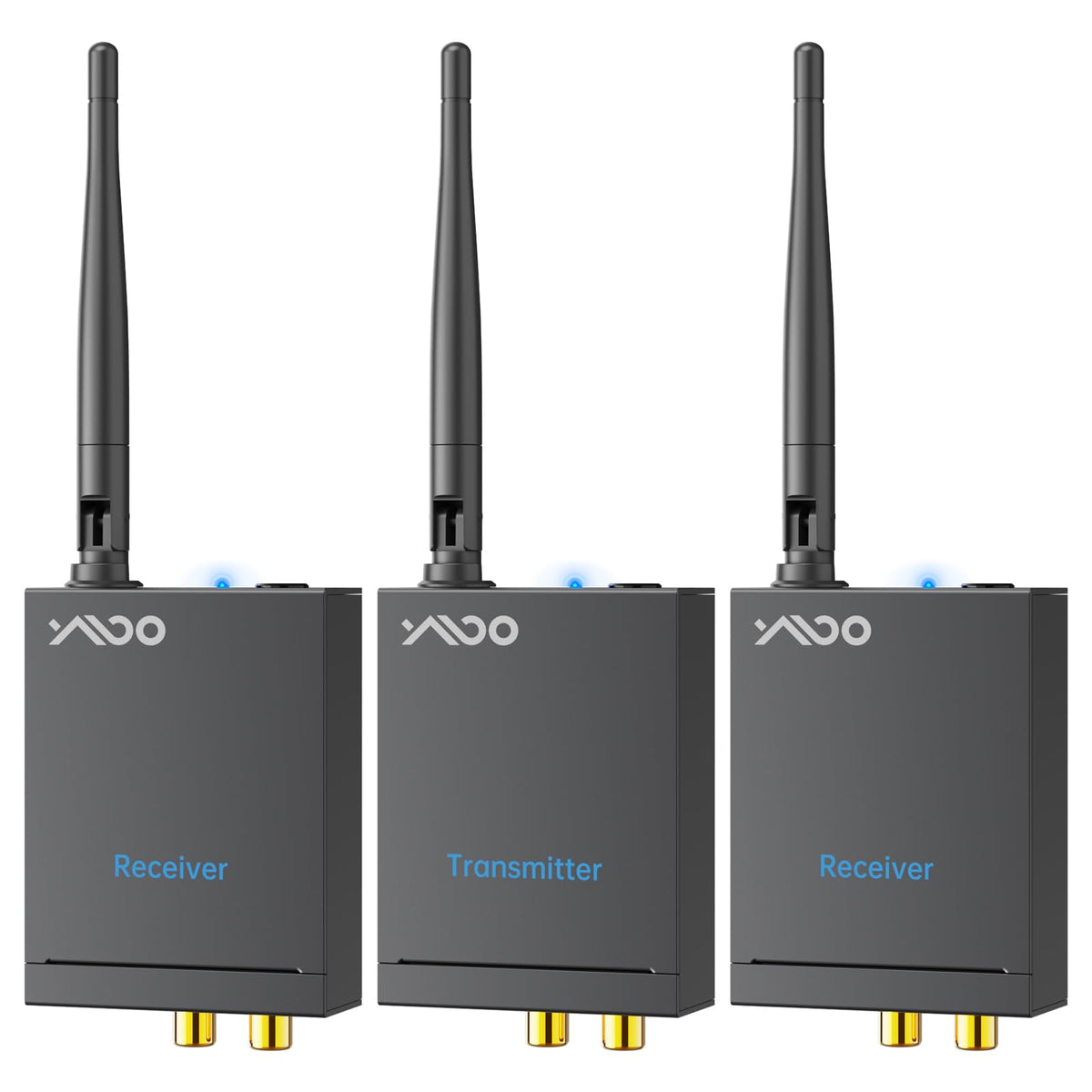 YMOO 2.4GHz Wireless Audio Transmitter Receiver (1 TX+2 RX) for Home Audio