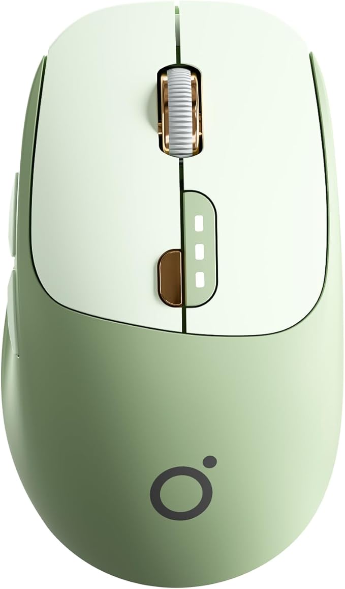SEUNKWANG Dual-Mode Wireless Mouse with Visible Battery Indicator, Silent Rechargeable Bluetooth & 2.4G Computer Mouse, 1600 DPI, One-Click Desktop Privacy Key, Portable Mice for Laptop/PC/Mac - Pink