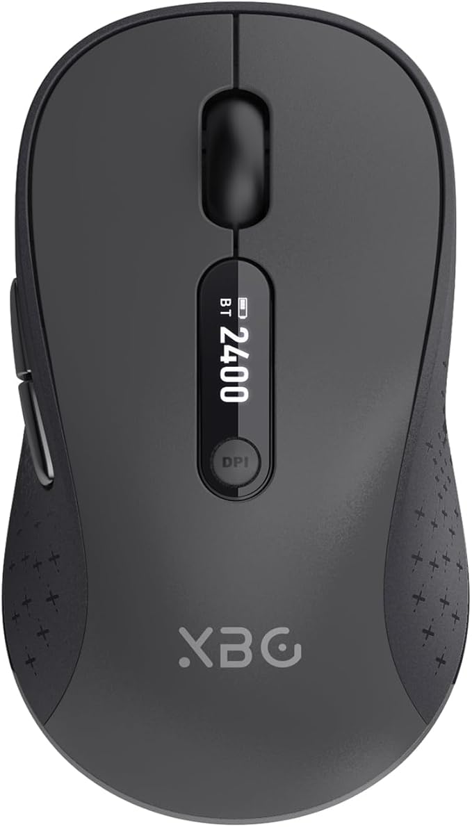 XBG B15 Tri-Mode Wireless Bluetooth Mouse with Battery Indicator for Laptop