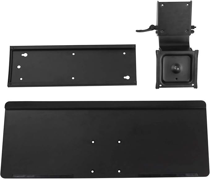 Mount-It! Under Desk Keyboard Tray and Mouse Platform, Ergonomic Computer Keyboard Drawer with Gel Wrist Pad, 17 inch Space Saving Track, Black (MI-7138)
