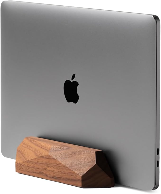 Oakywood Vertical Laptop Stand Wood - Adjustable Wooden Dock for Desk, Compatible with All MacBook Pro, MacBook Air, iPad, Handmade Oak Wood, Computer Stand, Laptop Holder
