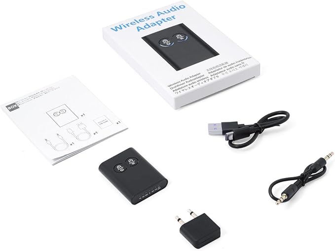 Bluetooth 5.2 Transmitter Receiver, Upgraded 2-in-1 Airplane Wireless Adapter, Dual Link AptX Adaptive/LowLatency/HD Audio, Aux Adapter for Home Stereo, Airplane, Boat, Gym