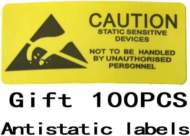 Daarcin 100pcs 3.15X4.72in/8X12cm Anti Static Bags,ESD Bags Resealable for HDD with 100pcs Labels, Antistatic Bag for Hand Drive or Varieties of Electronic Device