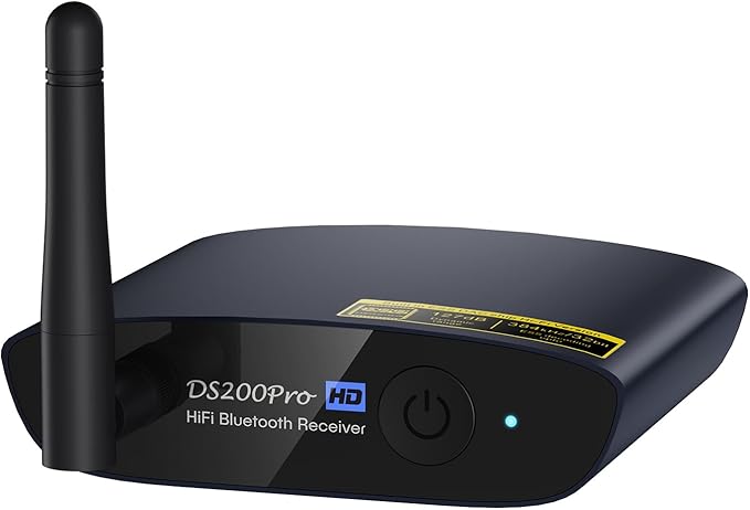 1Mii DS200Pro Bluetooth 5.3 Receiver for Home Stereo, HiFi Wireless Audio Adapter with LDAC, Built-in DAC, Long Range, Optical & RCA Outputs