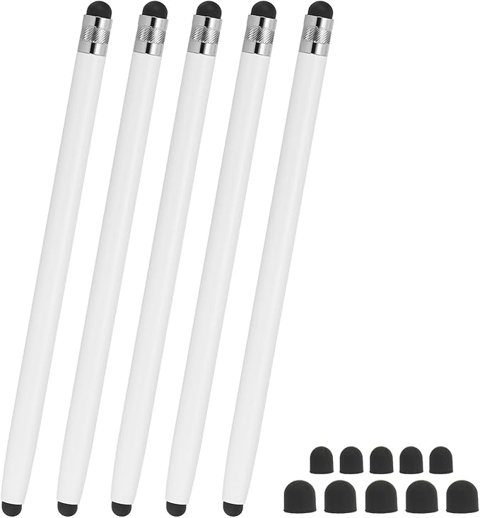 PATIKIL 5 Pcs Stylus Pens for Touch Screens, 2 in 1 High Sensitivity Universal Pen Capacitive Stylus for Phone Tablets Laptop Touch Screen Devices