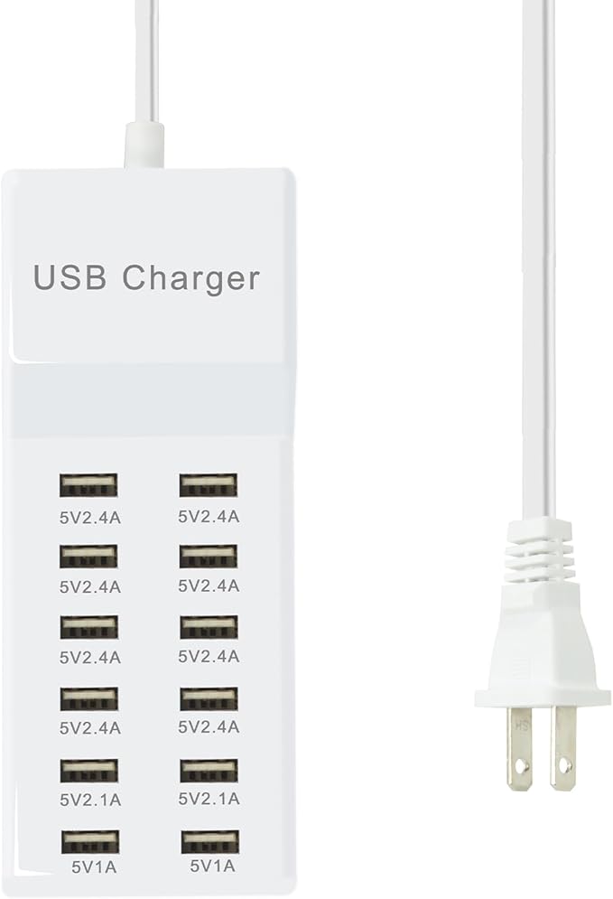 USB C Power Strip USB Charging Station 4 USB-A Ports and 8 USB-C Ports Multiple USB Charging Block with Auto-Detect Technology Compatible with Smart iPhone Tablet Laptop Multiple Devices