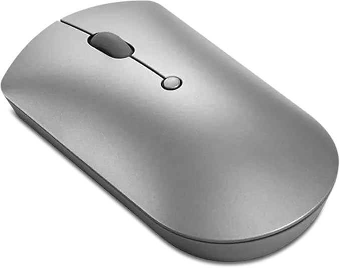 Lenovo Go USB-C Essential Wireless Mouse, 2.4 GHz Nano USB-C Receiver, Adjustable DPI, Rechargeable Battery, Ambidextrous, GY51C21210, Grey