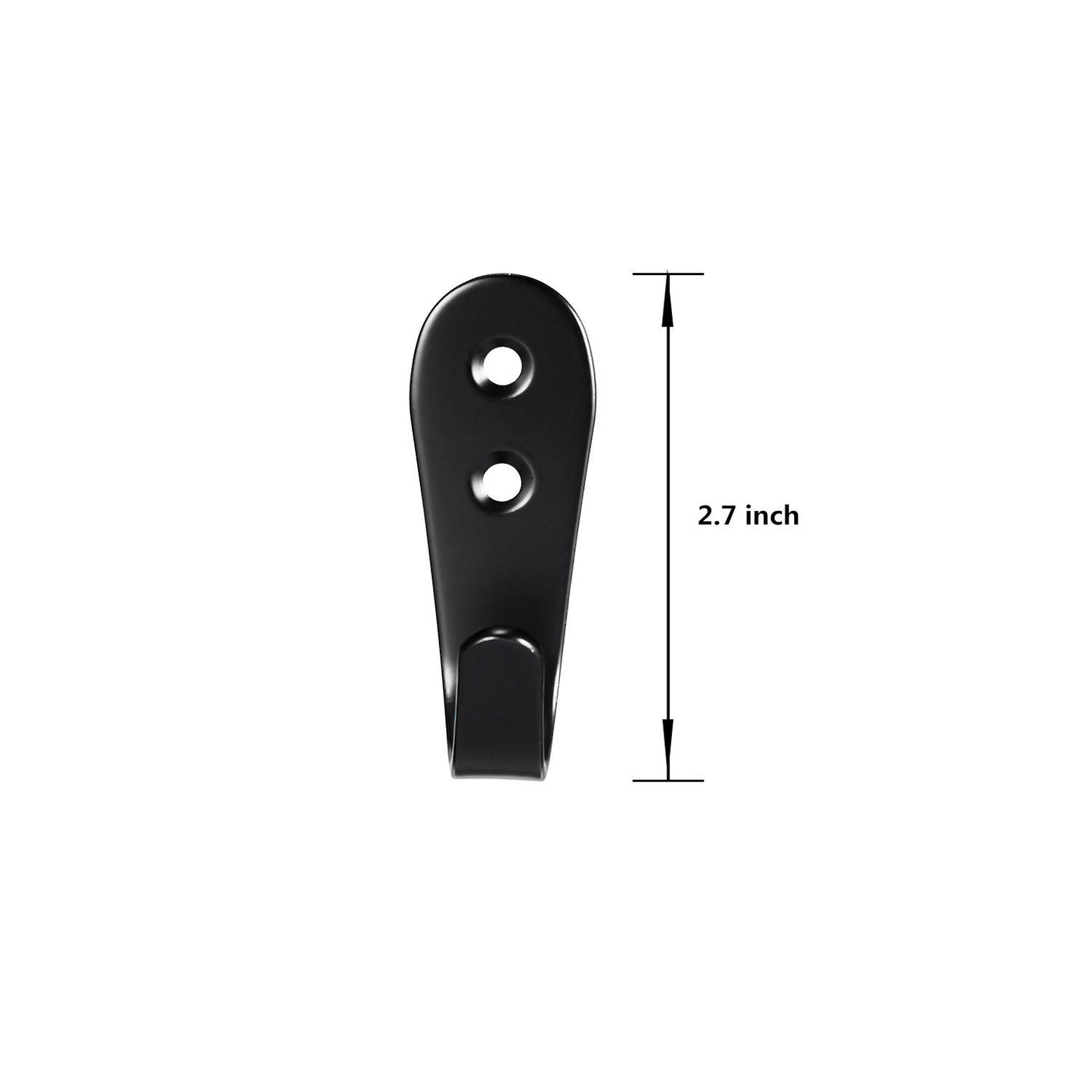 Flyisland Wall Hooks 8 Pcs, Coat Hooks Garage Hook Wall Mounted Hat Hangger Hooks Robe Hook Single Coat Hanger Heavy Duty (8 Pack, Black Round)