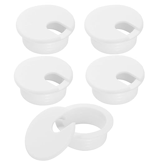 2" White Desk Grommet, JTemgle Plastic Cable Hole Cover Computer Table Cord Wire Organizer Caps Desktop Cord Management for Home Office TV Stands Tabletops