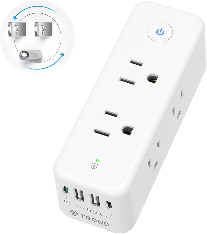 TROND Outlet Extender Surge Protector with 6 Outlets and 360 Rotating Plug