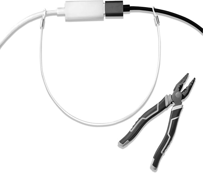 Ciyebst Cable Tethers 10 Pack with Crimping Tool (12 Inches, White Color), Adjustable Security Cable Look, Universal DIY Adapter Tethering Ties Kit for Computer Cord, Pre-Assembled, Tamper-Resistant