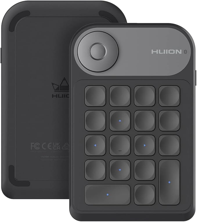 HUION Keydial Remote Bluetooth Macro Pad, 6-Set 8 Customized Keys & 2 Dial