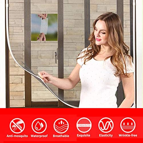 Window Screen Repair Kit Tape Fiberglass Repair Kit for Window Screen and Screen Door Tears Holes 3-Layer Strong Adhesive Window Screen Mesh Repair Waterproof Screen Repair Kit(2"×80") Grey