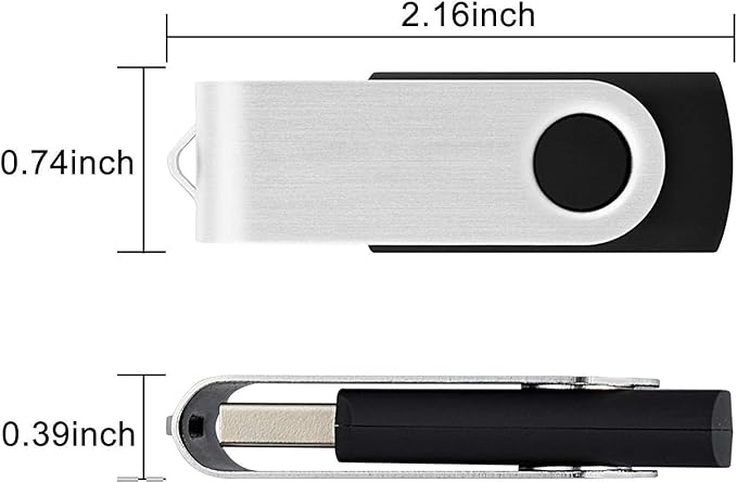 KEXIN 64GB Flash Drive 20 Pack Flash Drive Bulk USB Thumb Drive 64 GB USB Drive USB 2.0 Flash Drive with Led Indicator, Black