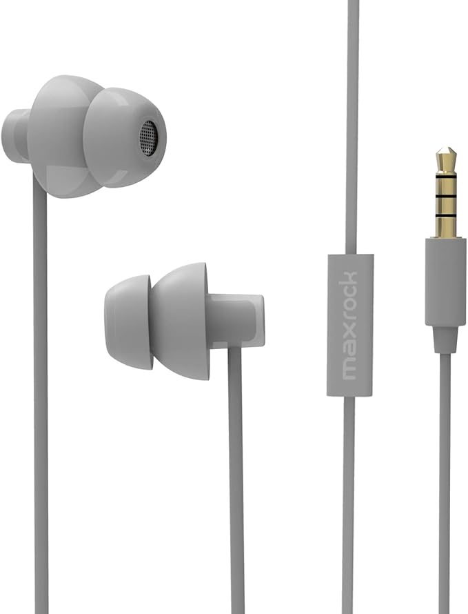 MAXROCK Sleeping Headphones, in-Ear Soundproof Earplug Soft Earbuds with Mic Noise Cancelling Soft Comfortable Sleep Earphones for Side Sleeper, Insomnia, Snoring, Air Travel, Bedtime Listening