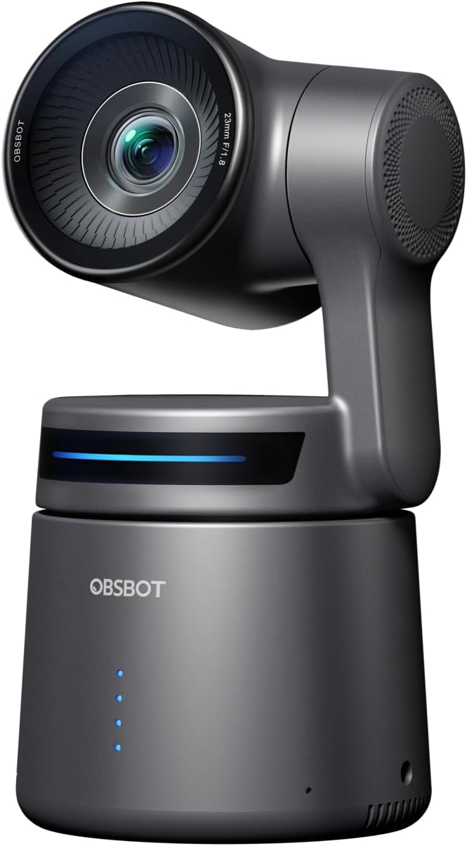 OBSBOT Tail Air & Smart Remote Combo, Streaming Camera with AI Tracking PTZ, Intelligent APP, Gesture Control, HDMI/USB-C/Wireless Webcam, Video Cameras for Filming, Worship, Content Creator, etc.