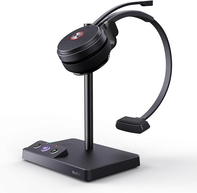 Yealink WH62 Stereo DECT Wireless Headset, Teams Certified for Deskphone PC