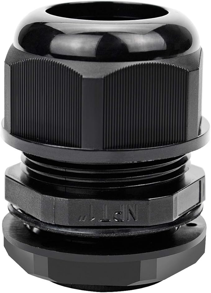 XHF 50 Pcs 3/8" IP68 Strain Relief Nylon Cord Grip Waterproof NPT Cable Glands Adjustable UL Listed and RoHS Compliant(Grey)