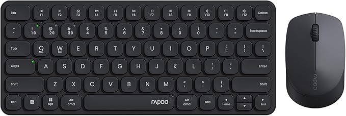 Rapoo 9560M Wireless Keyboard and Mouse Combo, Blade-Series E9550L 110-Key Ultra-Thin Keyboard and MT760SE Wireless Mouse, Support 4 Devices, Quiet, USB-C, Rechargeable, for Windows/Mac/Linux/Chrome