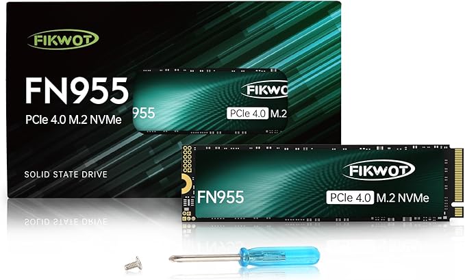 Fikwot FN970 1TB M.2 2280 PCIe Gen4 x4 NVMe 1.4 Internal Solid State Drive with Heatsink - Speeds up to 7,400MB/s, Configure DRAM Cache, Internal SSD
