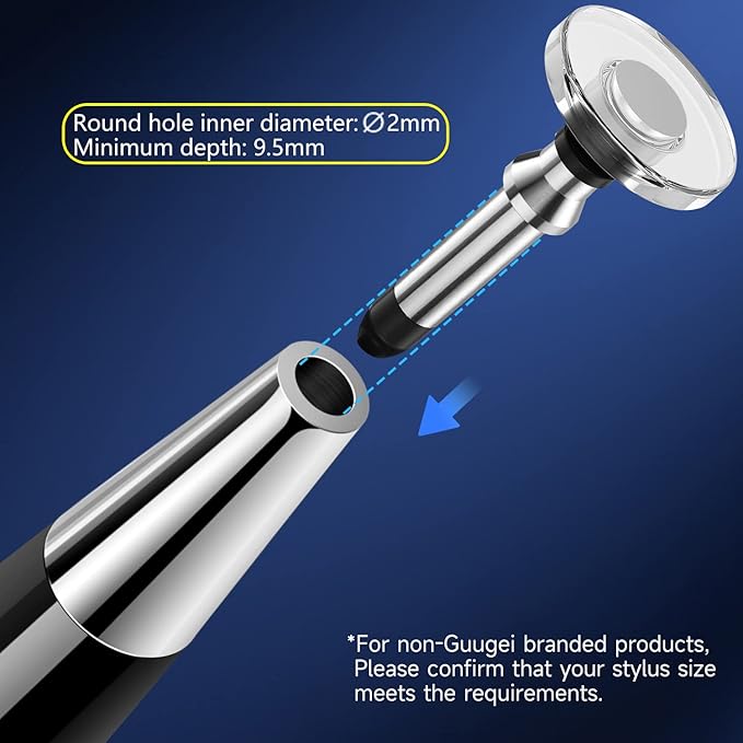 12-Pack Disc Nibs for Stylus Touch Screen Pen Transparent Replacement Tips