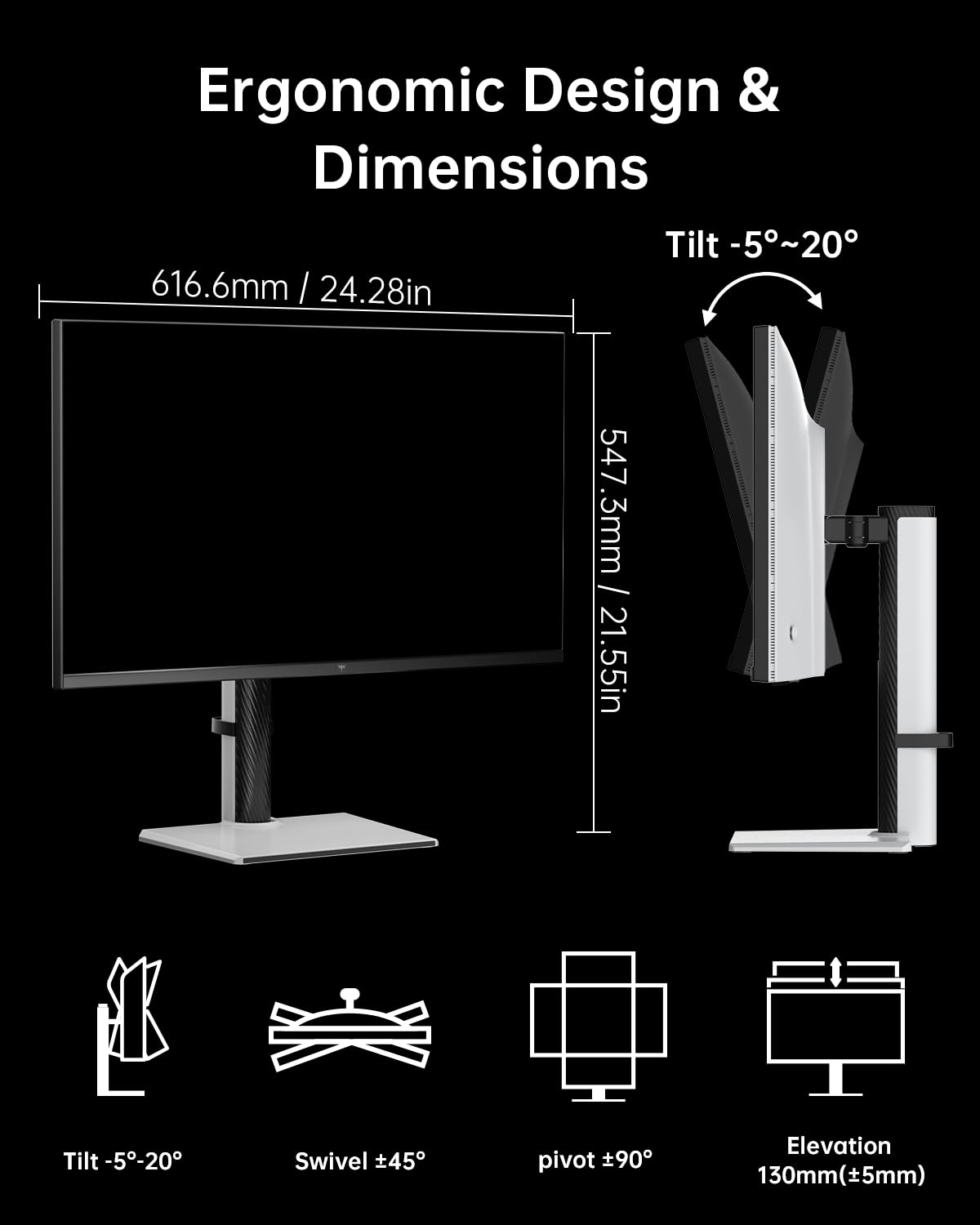 KTC 27 Inch Dual Mode Mini LED Monitor - 4K UHD at 160Hz & 1080P FHD 320Hz Gaming Monitor, 65W Type-C Port, HDR1400 Fast IPS Panel, Adaptive-Sync, HDMI 2.1 & DP 1.4, Height Adjustment, VESA Wall Mount