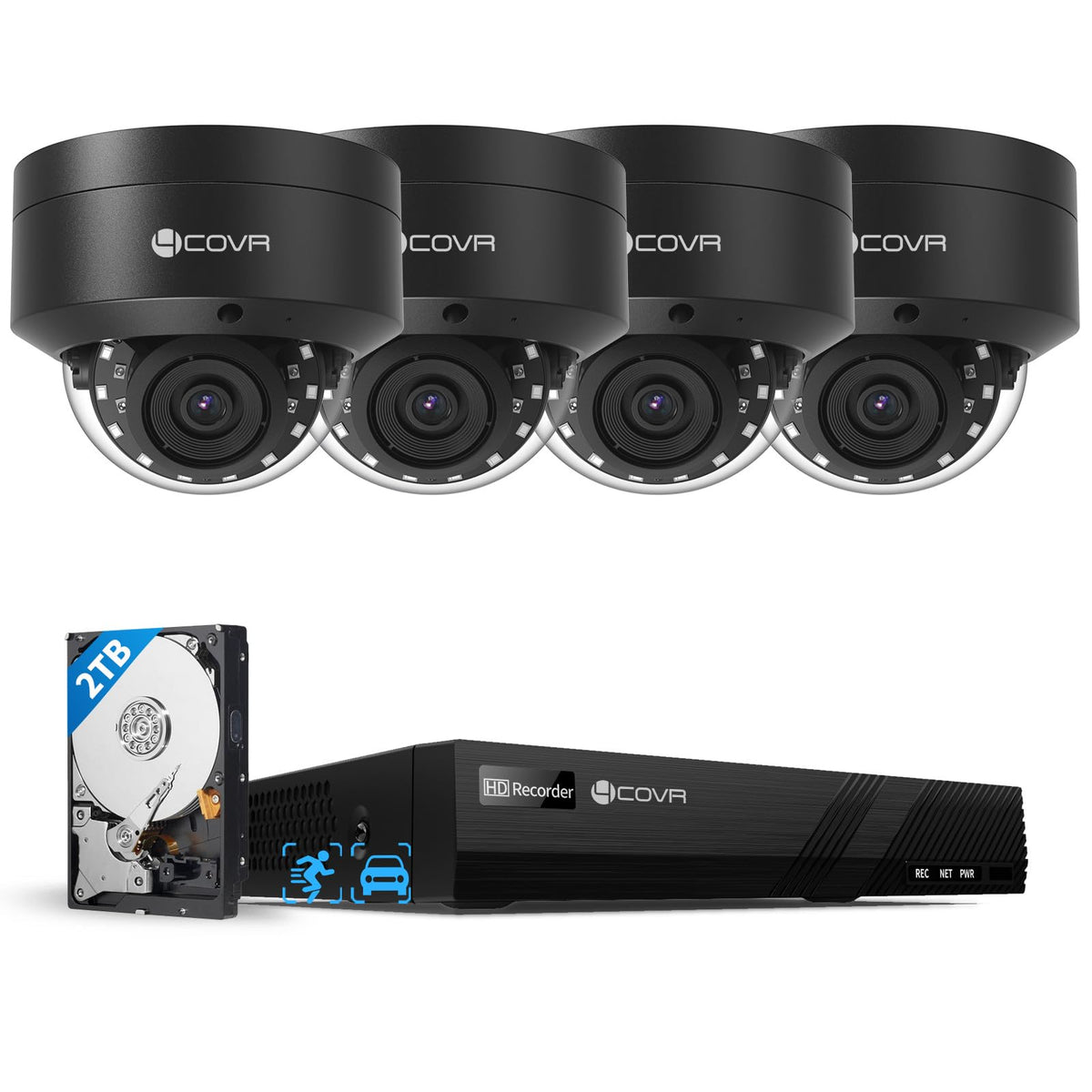4COVR PoE 16 Camera Security System 4K for Business & 4TB HDD, LY54AB8M1616