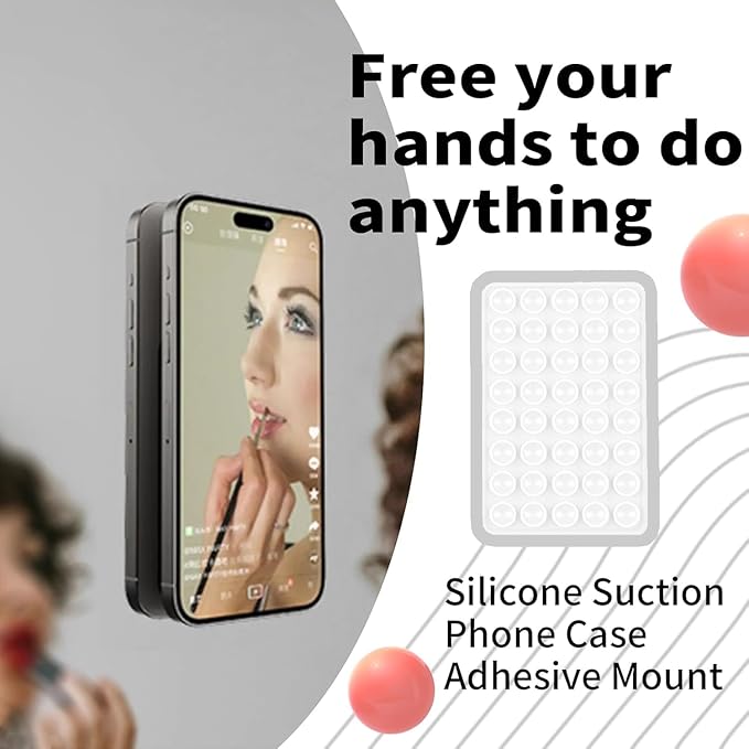 Double Sided Octo Buddy Suction Cup Phone Mount - Silicone Sticky Phone Grip with Higher Suction Power for Effortless Hands-Free Selfies & Videos, Octo Buddies Suction Phone case Suction Grip (White)