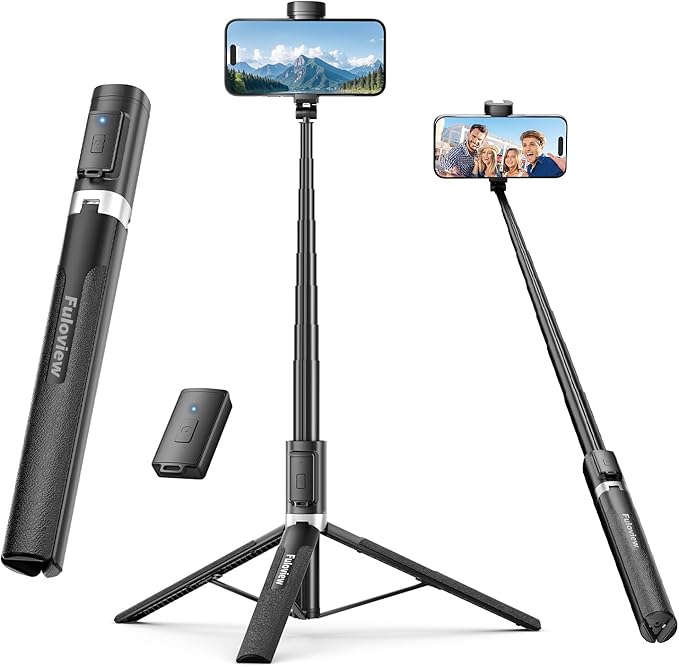 Fuloview 72'' Selfie Stick for iPhone,Tripod Wireless Remote for Selfies,Group Photograph,Video Recording. Phone Stand Compatible with iPhone Android Phone,Camera