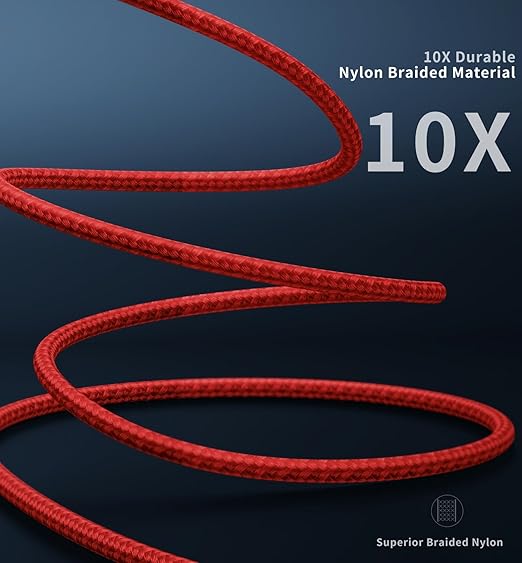 USB C to Lightning Cable 6FT, 90 Degree iPhone Charger Cables 3Pack-Red