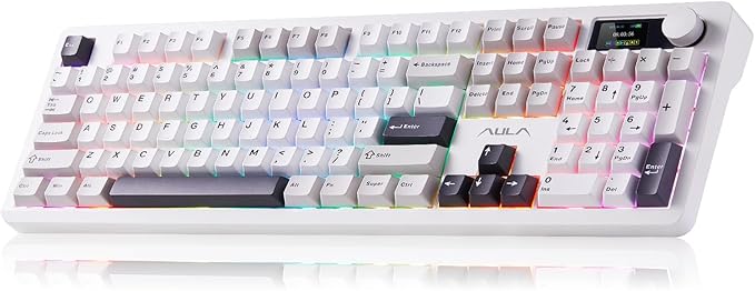 AULA F106 Pro Wireless Gaming Keyboard Creamy Mechanical Keyboards 104 Keys