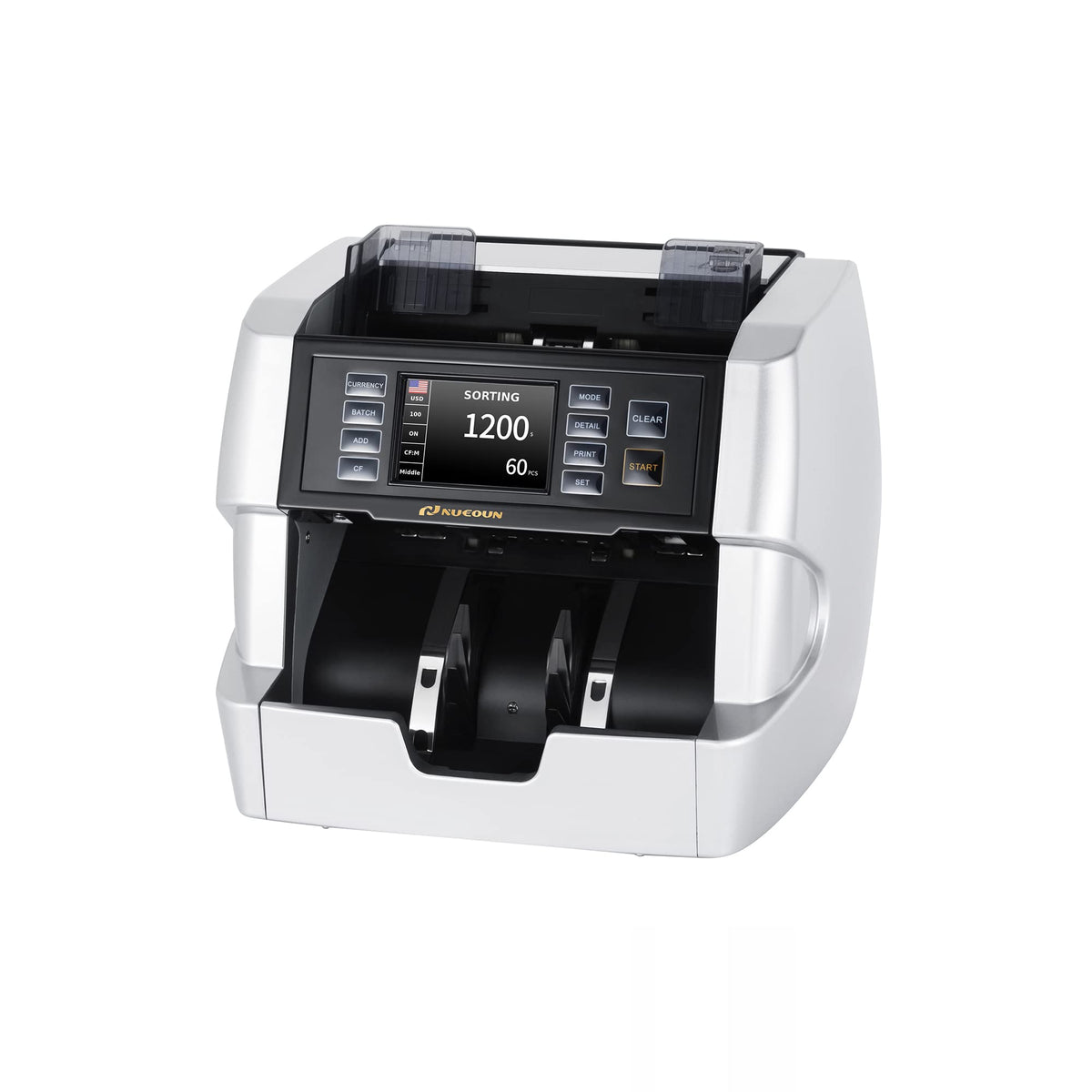 NUCOUN VC-7 Bank Grade Money Counter Machine Mixed Denomination,Value Counting,Mulit Currency,Printer Enabled,Serial Number,Cash Bill Counter 2CIS/UV/IR/MG/MT Counterfeit Detection, Cash Counter