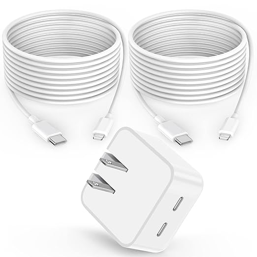 iPhone Fast Charger, iPhone Charger Fast Charging 2Pack PD 6FT Type C Quick USB C to Lightning Cable Cord Fast Charger iPhoneUSB C Wall Block Plug for iPhone14 13 12 11 Pro Max XR XS X, iPad, AirPods