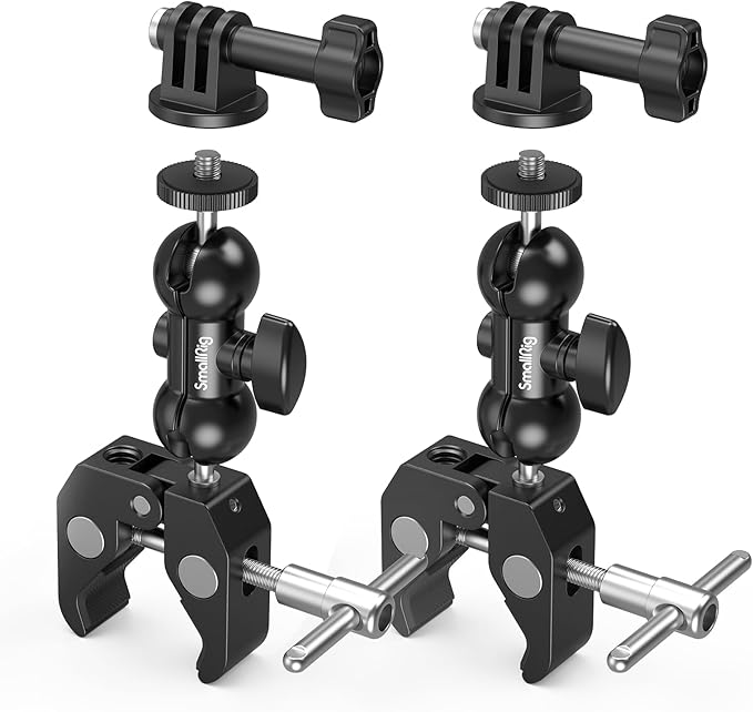 SMALLRIG Camera Mount Kit, Ball Head Magic Arm With Clamp, Super Clamp With Non-Slip Threads for GoPro, Webcam, Camera, Phone, Monitor and Light