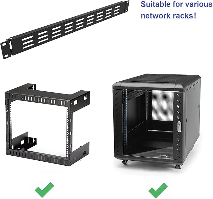 1U Hinged Vented Rack Mount Blank Panel Spacer for 19in Server Rack or Network Cabinet (1U Vented Blank Panel)