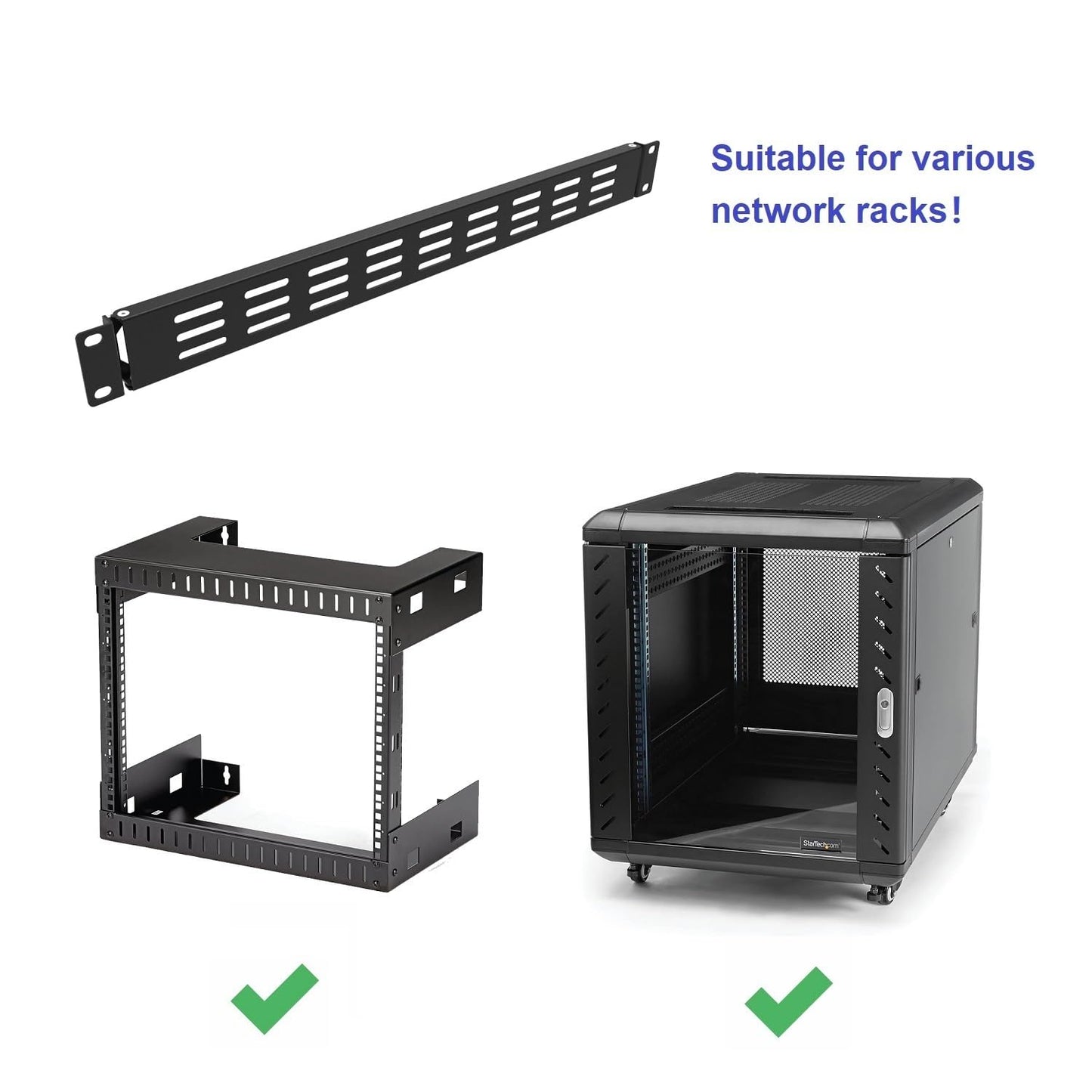 QiaoYoubang 1U Hinged Vented Rack Mount Blank Panel Spacer