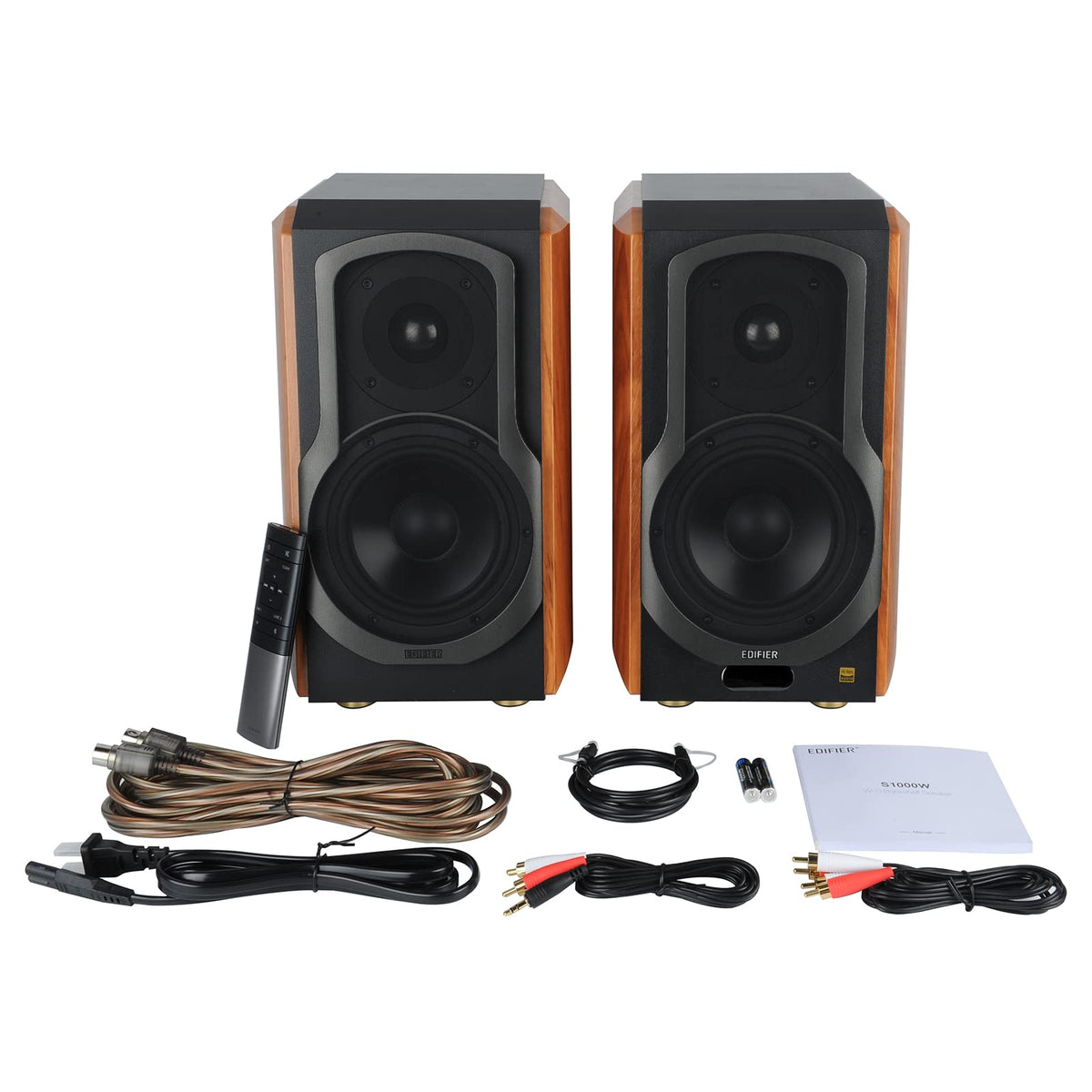 Edifier S1000W WiFi Audiophile Active Bookshelf 2.0 Speakers, 120W RMS Wireless HiFi Bluetooth Sound System Works with Alexa, Optical/RCA x 2 Coaxial, Supports AirPlay 2, Spotify Tidal Connect- Pair