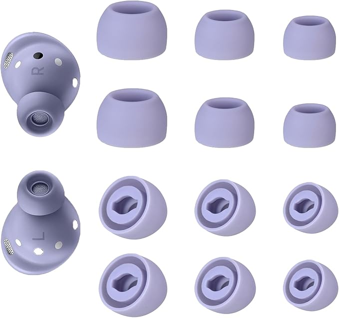 6 Pairs Replacement Eartips for Samsung Galaxy Buds Pro Headphones, Silicone Tips Earbuds Eartips Set, L/M/S Earplug Replacement Accessories (Black