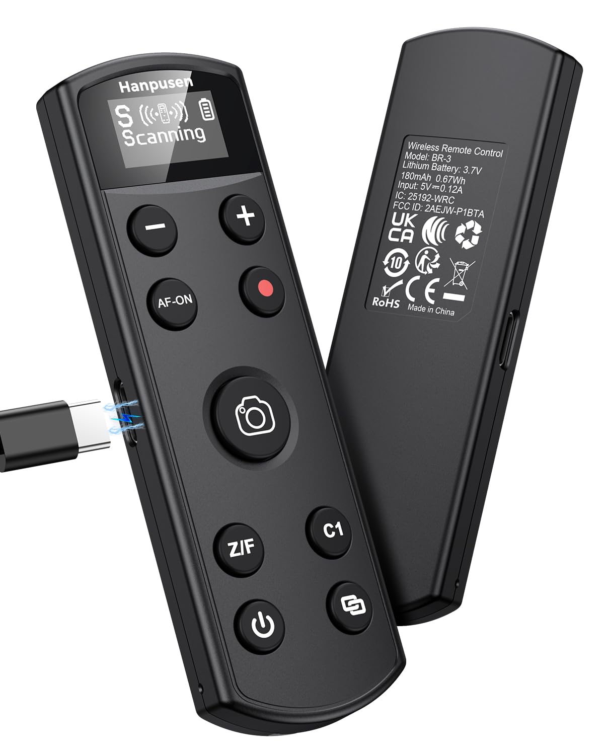 Hanpusen Wireless Rechargeable Camera Remote Control for Sony ZV-1F, ZV-E10
