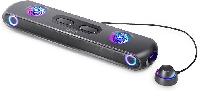 OXS Thunder Pro+ Gaming Soundbar with Wireless Satellite Neck Speaker, 7.1.2 Dolby Atmos Surround Sound System, Built-in Woofer, App Customization, RGB Effects, 3 Pro Gamer Modes, Sleek Toggle Design