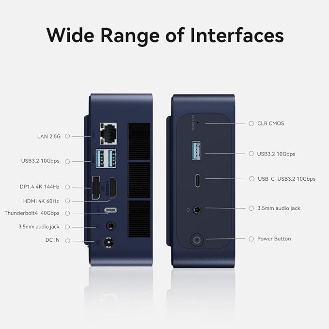 TRIGKEY Mini PC, Intel Core i9 13900HK(14C/20T, up to 4.7GHz), Mini Computer with 32G DDR5 RAM 1TB PCIe4.0 SSD, Micro PC Support 4K Triple Screen Display/WiFi6/BT5.2/2.5G LAN/USB3.2 for Office, Work