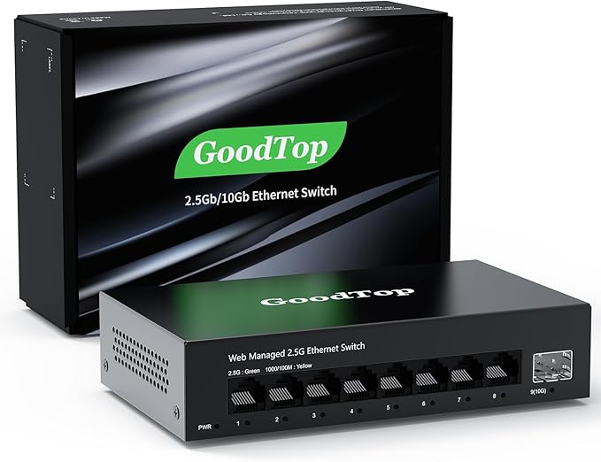 2.5Gb Managed Switch 6 Port: 4 x 2.5Gb + 2 x 10G SFP+, VLAN/QOS/LACP/DHCP