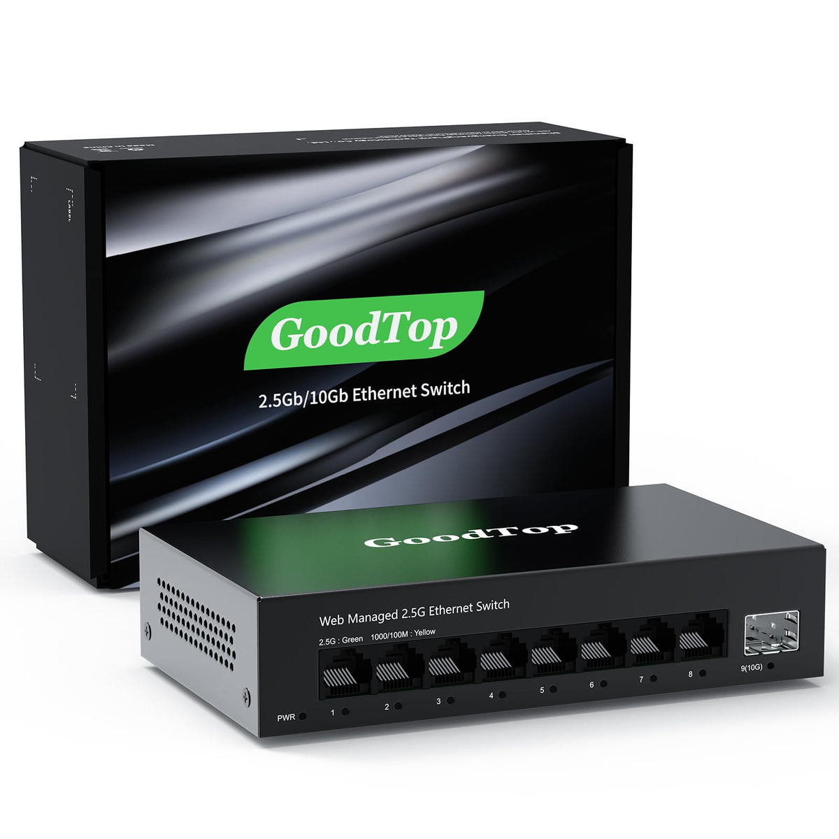 6-Port 2.5Gb Managed Switch: 4 x 2.5G RJ45 + 2 x 10G SFP+, Metal Housing