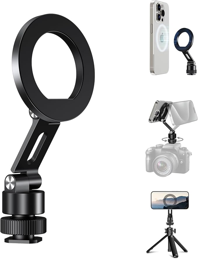 elitehood Magnetic Phone Tripod Mount with Arca Port & 1/4-20 for Magsafe