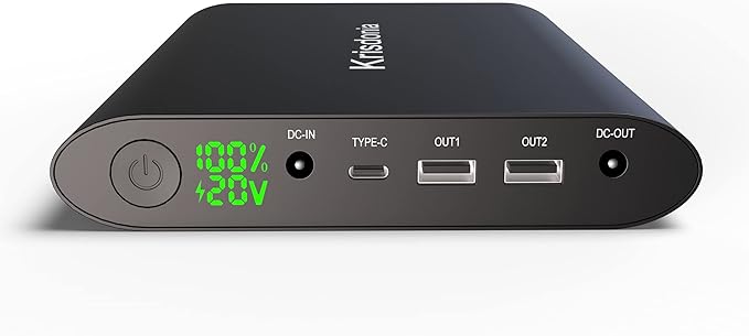 Krisdonia Portable Laptop Charger 185Wh/50000mAh with 20V DC Output