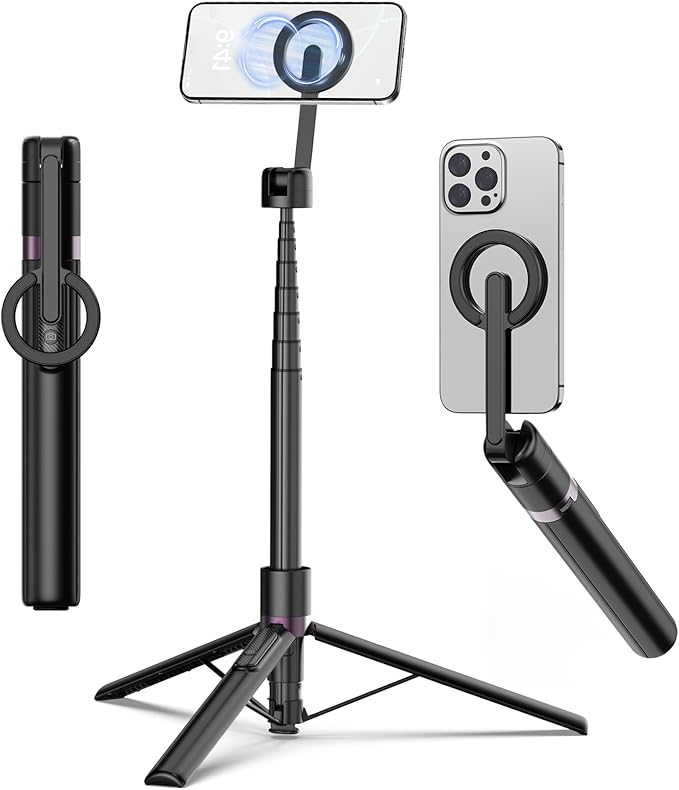 TONEOF 68" Magnetic Aluminum Phone Tripod Selfie Stick for iPhone & Android