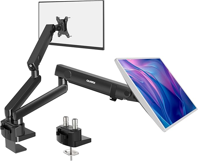 Heavy-Duty Dual Monitor Arm Desk Mount for up to 35" Screens, Black