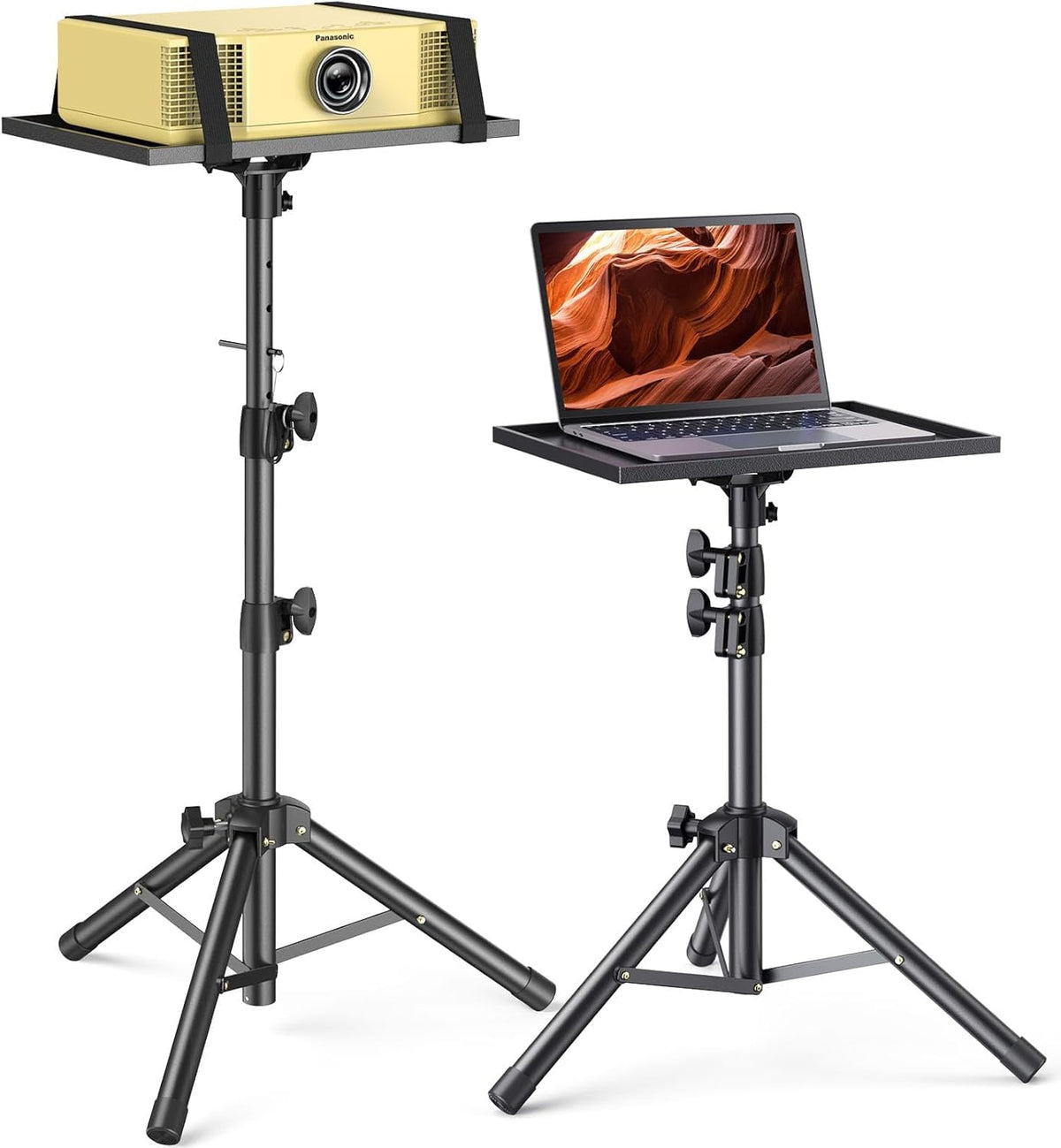 AMADA Projector Stand, Laptop Stand with Adjustable Height 22 to 36 inch, Heavy Duty Projector Mount as DJ Racks, Portable Projector Tripod Stand, Tall Floor Stand for Office, Home, Stage or Studio